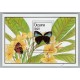 MARIPOSAS FLORES GUYANA HOJA BLOQUE NUEVA MINT